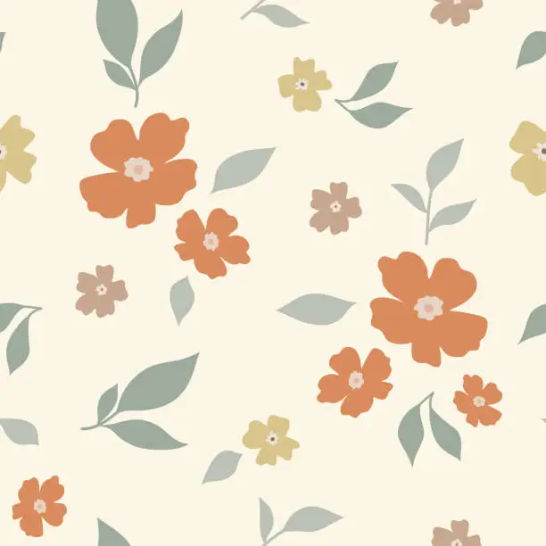 Vector illustration of Floral texture seamless background. Vector format ideal for wallpaper, fabric, lines, stationery