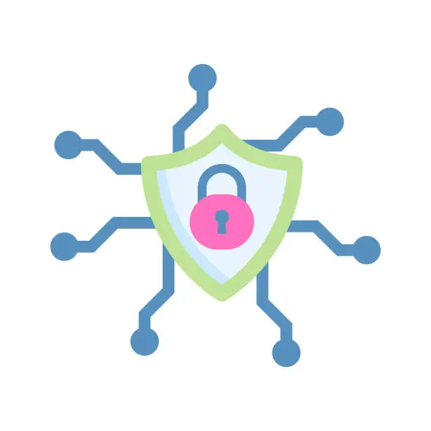 Vector illustration of Hav a look at this carefully crafted flat style icon of network security.