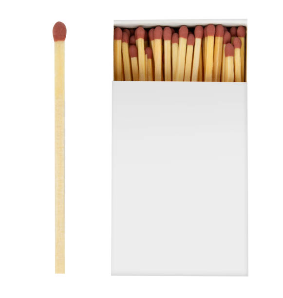 istock Box of wooden matches and match with red head on empty 2012265107
