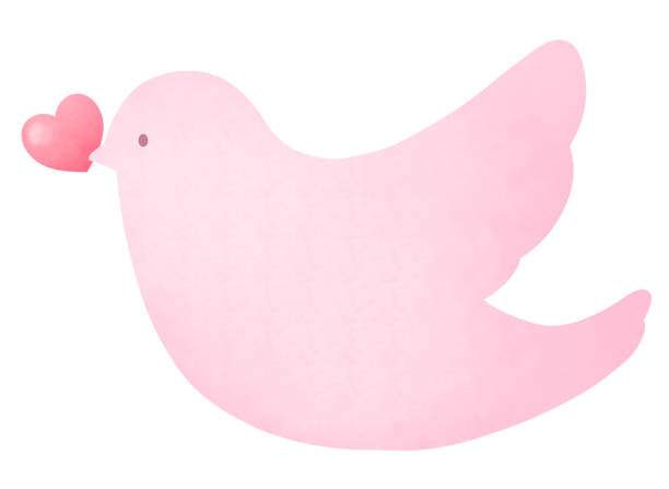 istock A gentle pink bird carrying a heart of love 2012324349