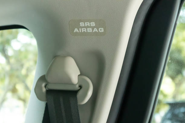 istock Supplemental Restraint System airbag sign or sticker in a car. 2012346238