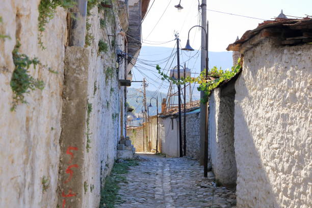 istock Old narrow streets in Berat Berati, Albania 2012346433