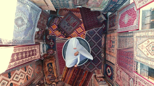 Aerial view of Sufi Whirling Dervish, Turkey