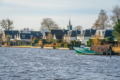 View of Nigtevecht and river Vecht, The Netherlands