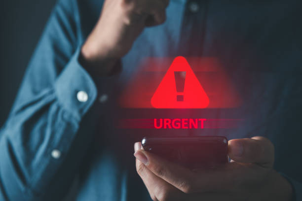 istock Man got urgent alert. emergency and urgent from working calling. 2012367803