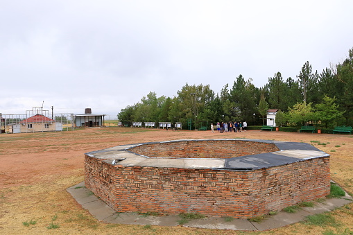 August 31 2023 - Tokmok in Kyrgyzstan: Area around the Old Burana tower located on famous Silk road