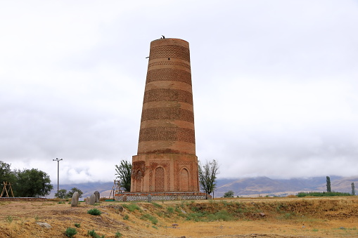 August 31 2023 - Tokmok in Kyrgyzstan: Old Burana tower located on famous Silk road