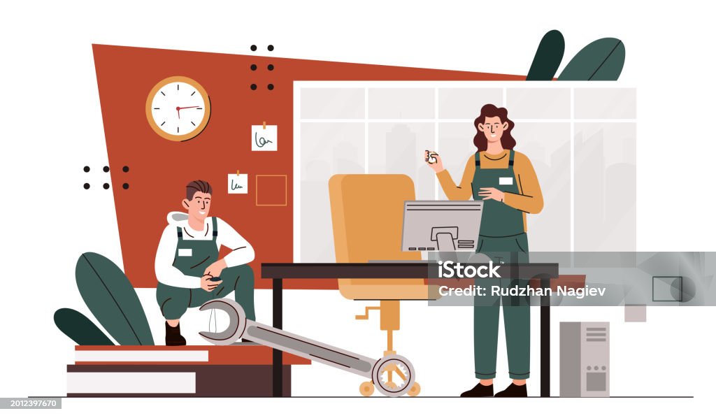Computer Hardware Service Vector Computer Service Vector Concept Stock Illustration - Download Image Now ...