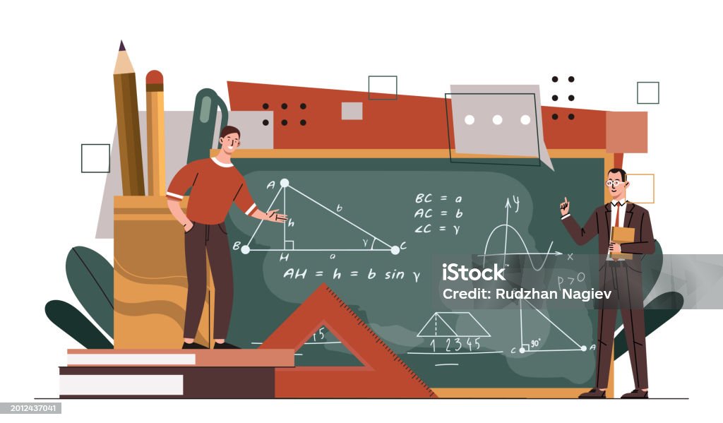 Mathematician Animation Mathematician Near Chalkboard Vector Stock Illustration - Download ...