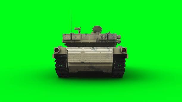 istock American battle tank. Green screen. 3d rendering. 2012443648