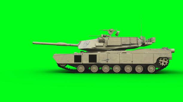 istock American battle tank. Green screen. 3d rendering. 2012453586