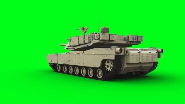 istock American battle tank. Green screen. 3d rendering. 2012457562