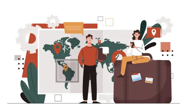 Vector illustration of People with migration vector