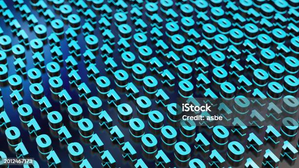 Abstract Blue Illuminated Random Binary Code Digits Stock Photo ...