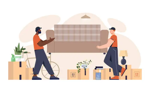 Vector illustration of Moving house service vector concept