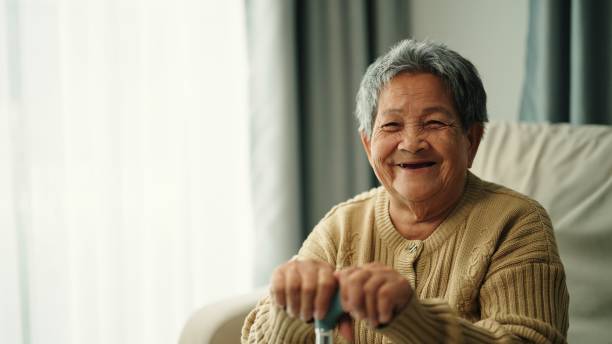 Elderly woman happiness.
