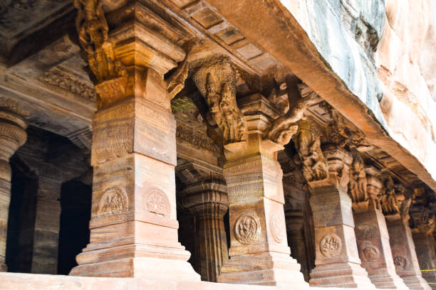 istock Architecture and sculpture inside Badami caves 2012514757