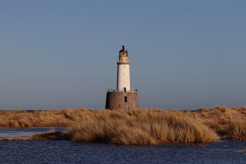 The famous lighthouse in Westerhever, Germany