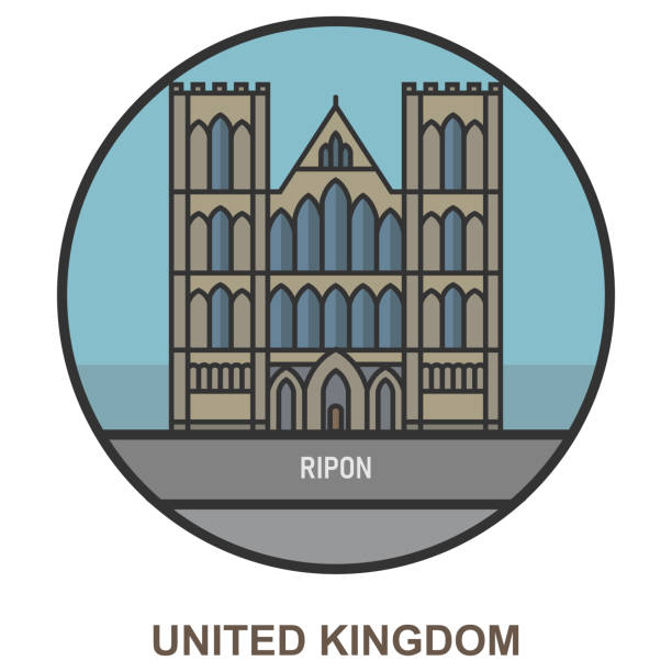 Ripon. Cities and towns in United Kingdom Ripon. Cities and towns in United Kingdom. Flat landmark ripon building stock illustrations