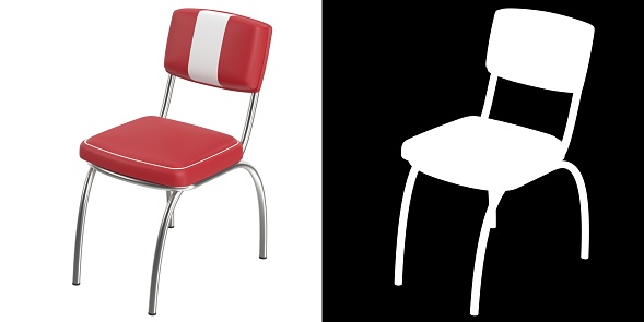 3D rendering illustration of a retro diner chair