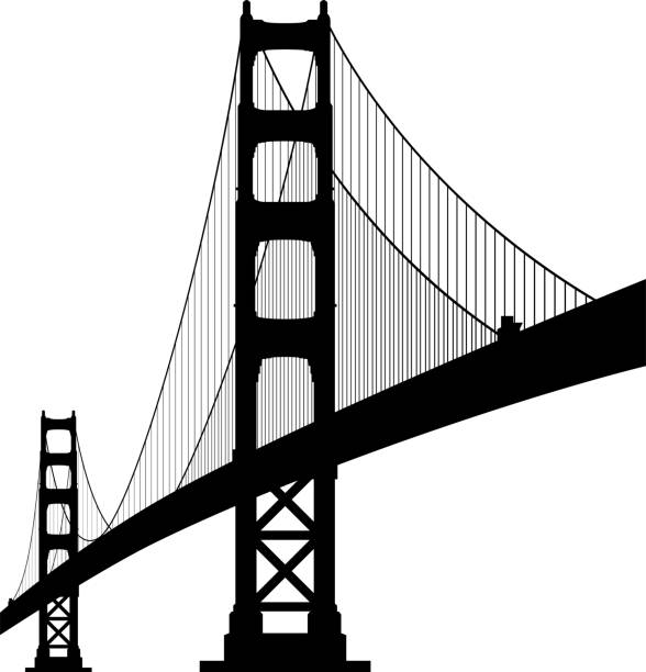 ilustrações, clipart, desenhos animados e ícones de golden gate bridge, san francisco - golden gate bridge bridge san francisco county vector