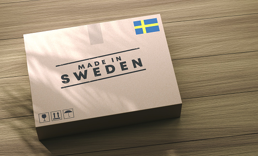 The box sitting on the table says Made In Sweden