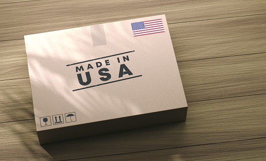 The box sitting on the table says Made In USA