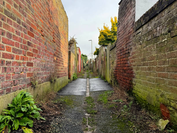 Run down alley between houses in Norwich