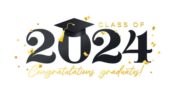 istock Class of 2024 Vector Illustration for Graduation. Congratulations Graduates card. Grad ceremony template. 2012713606