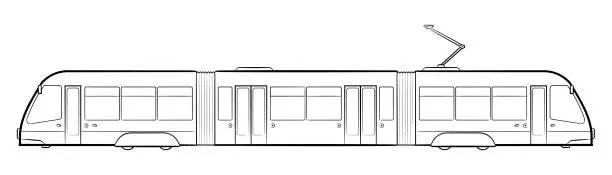 Vector illustration of Modern city tram vector stock illustration.