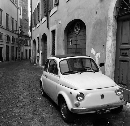 Italian classic car isolated