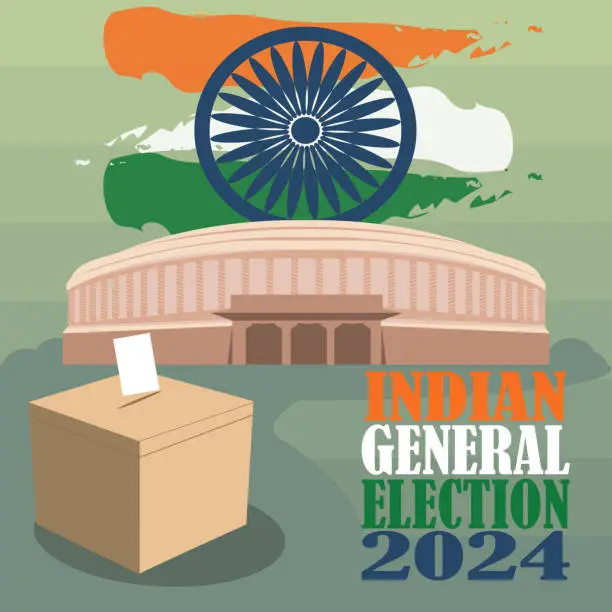 Vector illustration of Indian general election 2024 vector illustration.