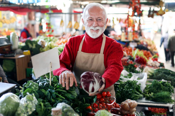istock Selling vegetables at a farmer's market 2012740129