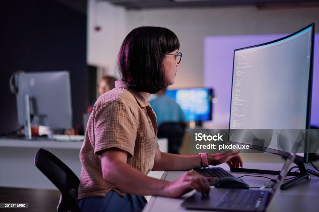 Coding Worker Professional It Worker Working Late Coding And Machine Learning Working ...