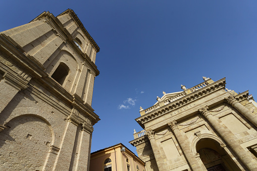 Lanciano, Italy - July 21, 2023: Exterior of Madonna del Ponte, cathedral of Lanciano, Chieti province, Abruzzo, Italy