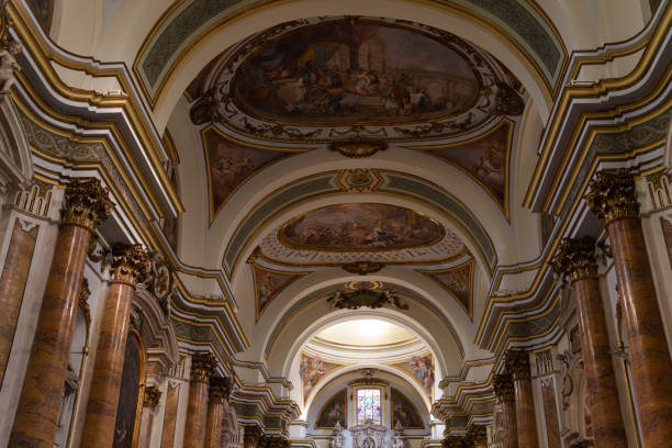 Lanciano, Italy - July 21, 2023: Interior of Madonna del Ponte, cathedral of Lanciano, Chieti province, Abruzzo, Italy
