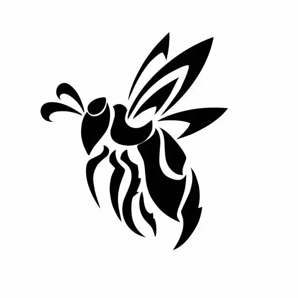 Vector illustration of tribal art vector black wasp