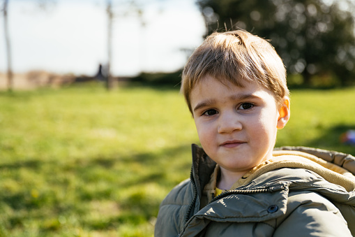 Elementary age kids outdoors in park