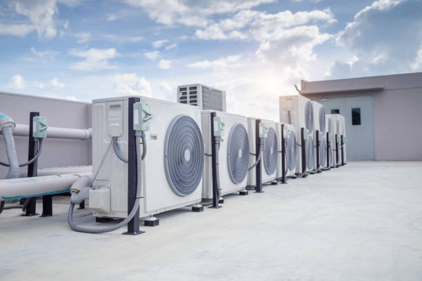 istock Air conditioning outdoor unit compressor install outside the building. 2012812991