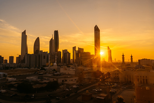 Stunning sunrise in Kuwait City.