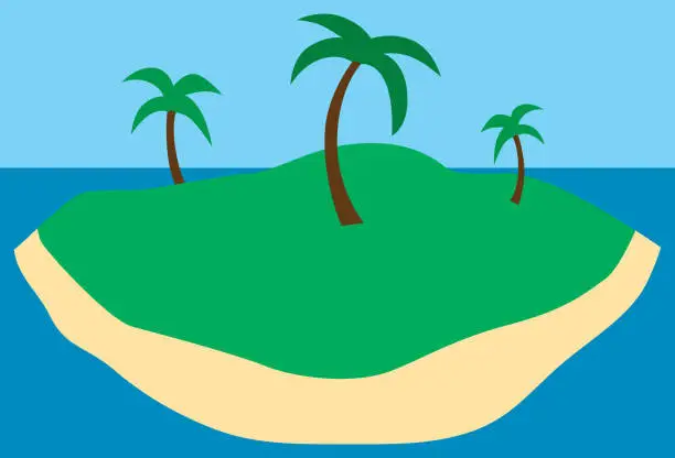 Vector illustration of Cartoon Remote Island Getaway