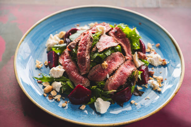istock Close-up on meal salad on the restaurant table, fine dining 2012842148