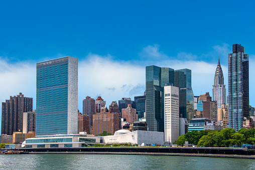 United Nations building in New York City,USA.