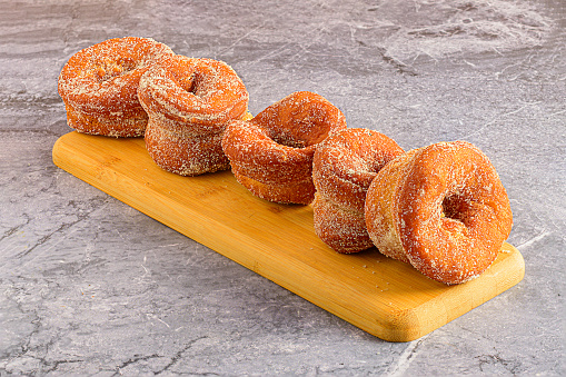 The Homemade Delights: Wooden Tray with Aniseed Donuts