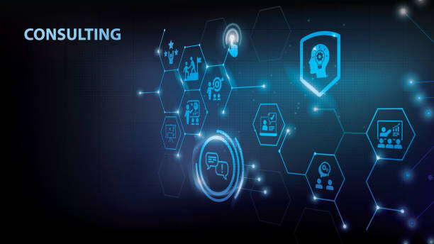 istock Consulting vector. Concept with icons related to advice and support, consultant and adviser, professional assistance for decision-making or negotiation or audit, analysis and consultation. 2012884576
