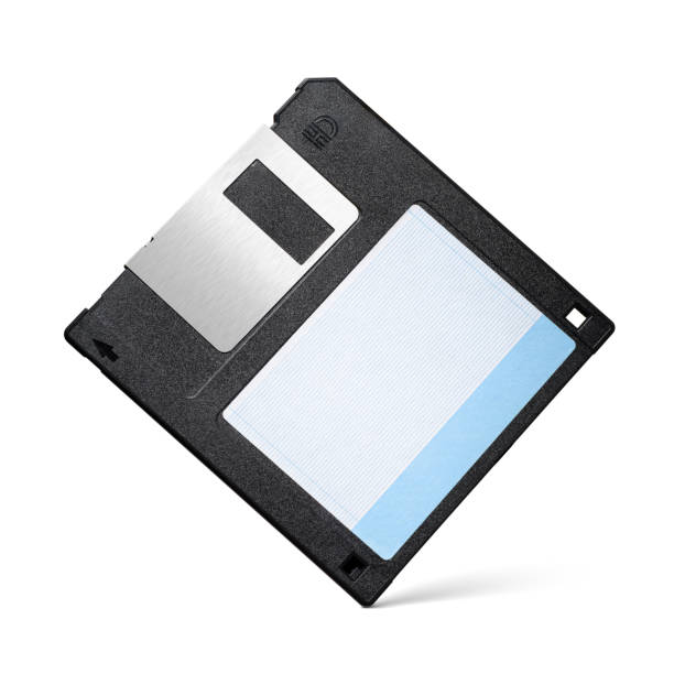 istock Black 3.5-inch floppy disk or diskette isolated on white. 2012897519