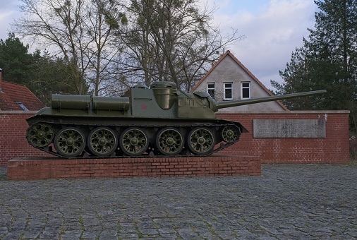 Powerful military armored tank