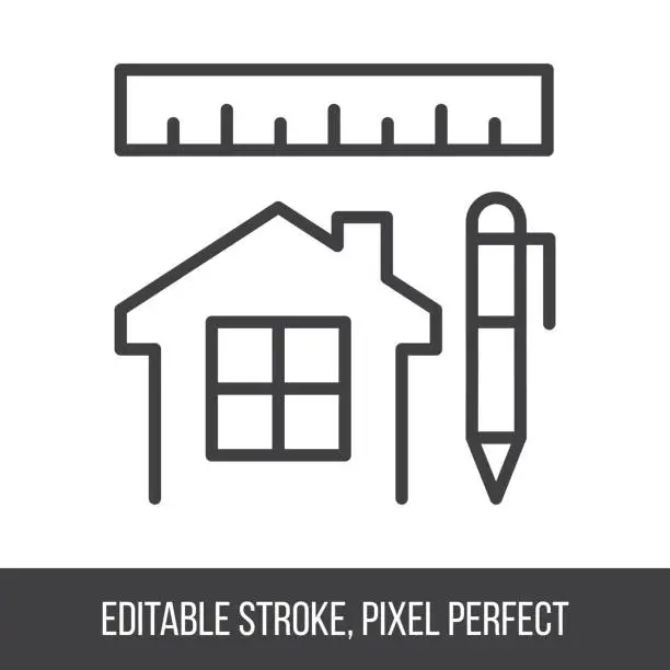 Vector illustration of Home Architecture Icon - Architect Symbol