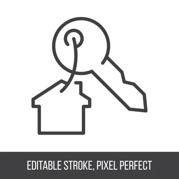 Vector illustration of House Key Icon - Real Estate Key Symbol