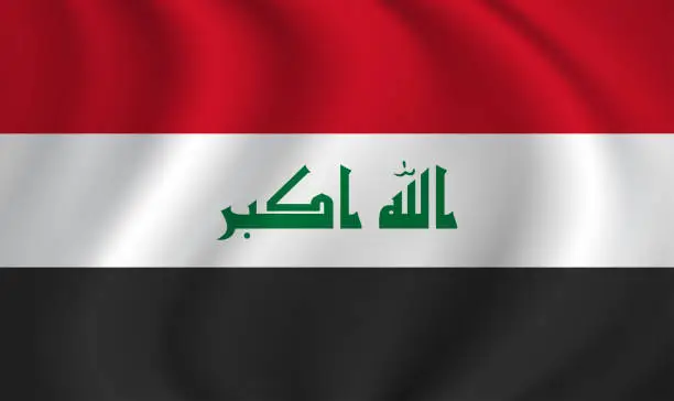 Vector illustration of Iraq waving flag blowing in the wind. Texture can be used as background. Vector illustration EPS10